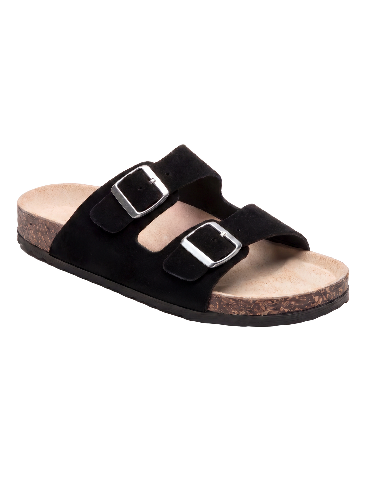 Sandale Ravello en velours vegan noir, vue trois-quarts