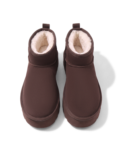 Bottine Cortina en velours vegan marron, vue de face