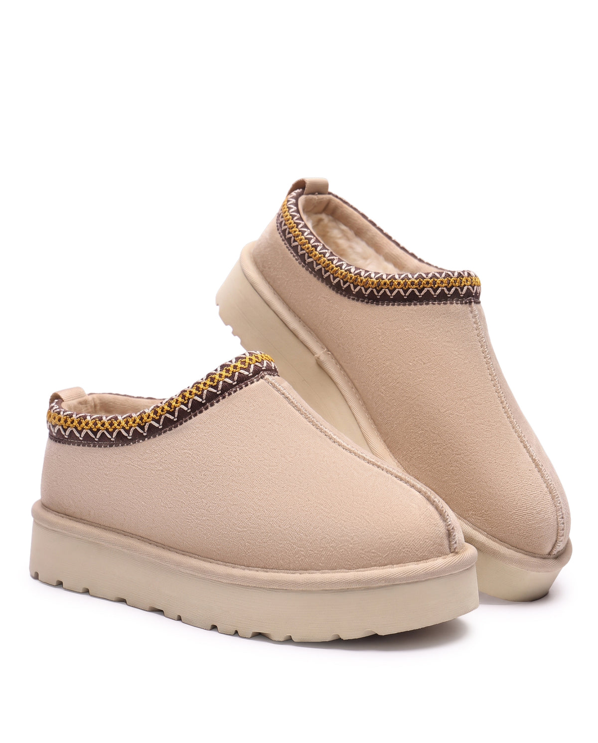 Boots Alba en velours vegan beige, vue de profil