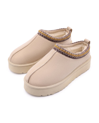 Boots Alba en velours vegan beige, vue trois-quarts