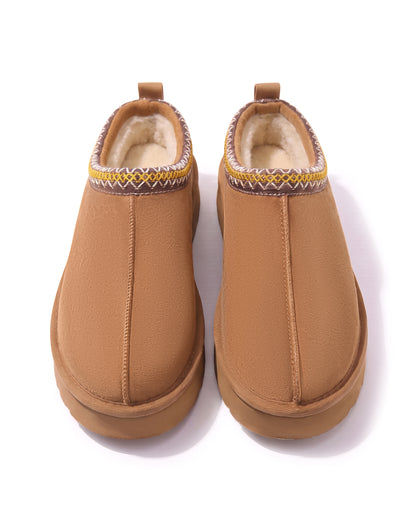 Boots Alba en velours vegan camel, vue de dessus