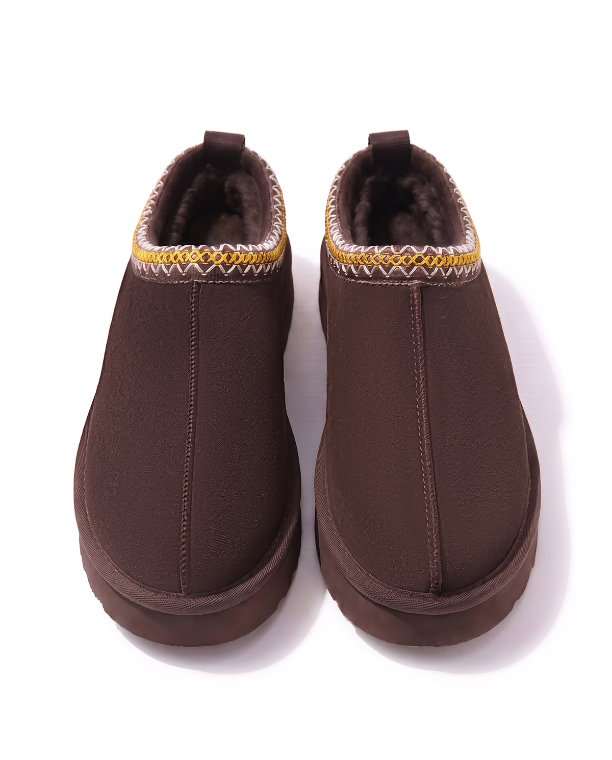 Boots Alba en velours vegan marron, vue de dessus