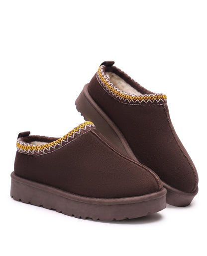 Boots Alba en velours vegan marron, vue de profil