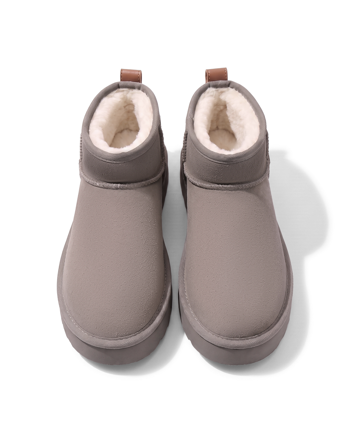 Bottine Cortina en velours vegan gris, vue de face