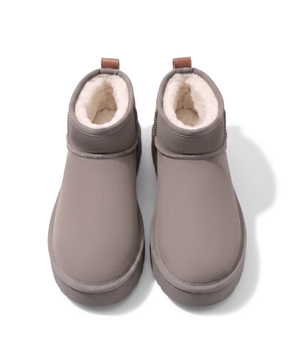 Bottine Cortina en velours vegan gris, vue de face