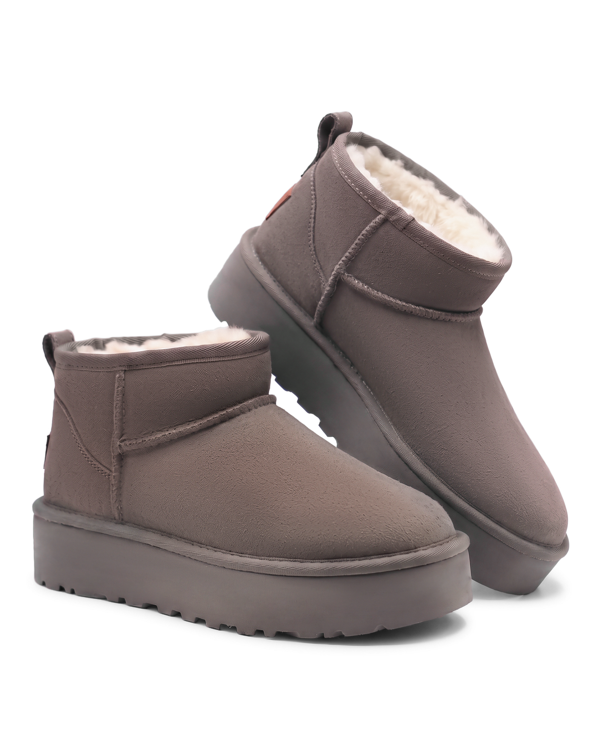 Bottine Cortina en velours vegan gris, vue de paire