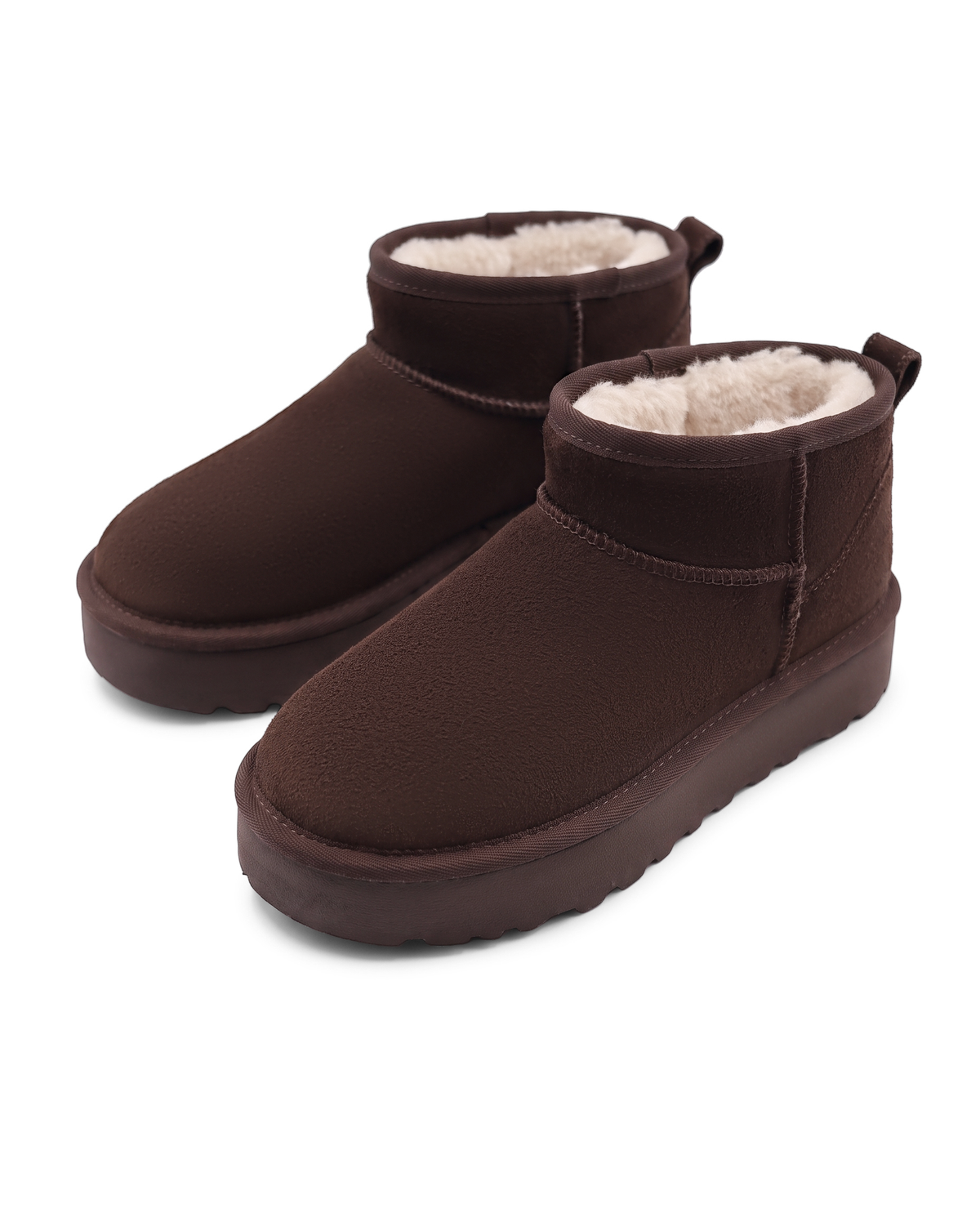 Bottine Cortina en velours vegan marron, vue de profil
