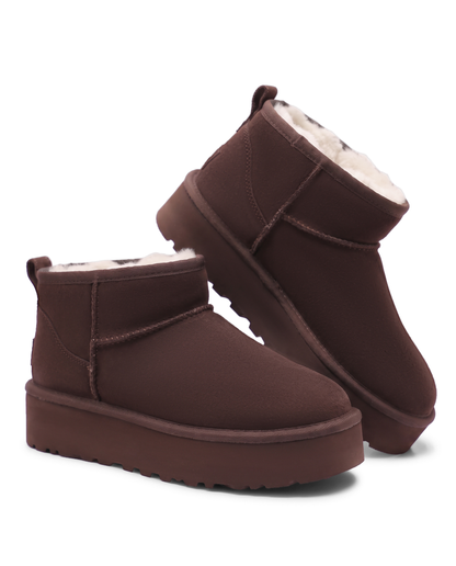 Bottine Cortina en velours vegan marron, vue de paire