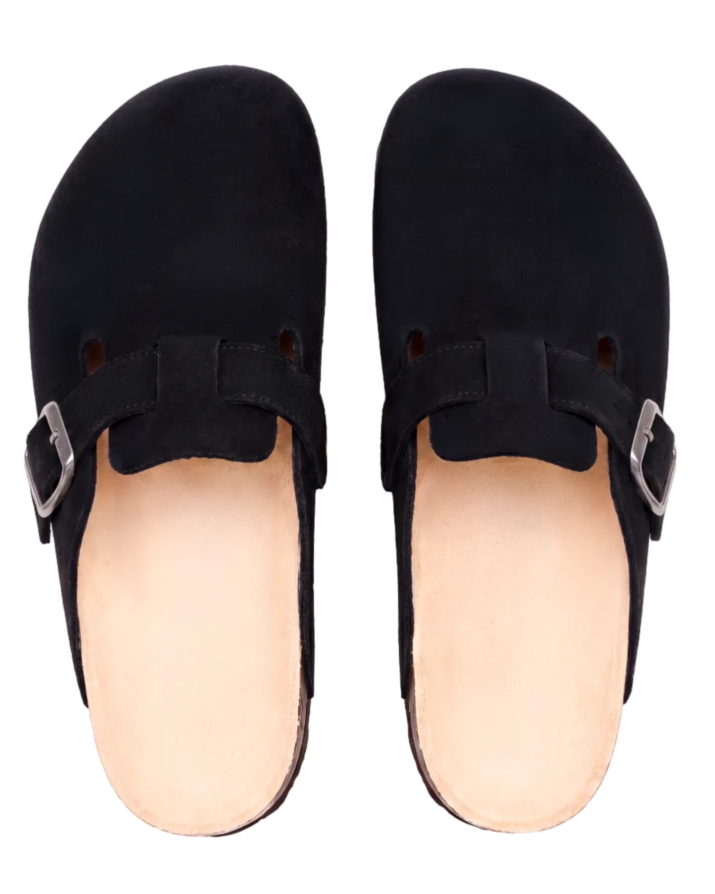 Mule Confort Suede coloris noir homme, vue de dessus