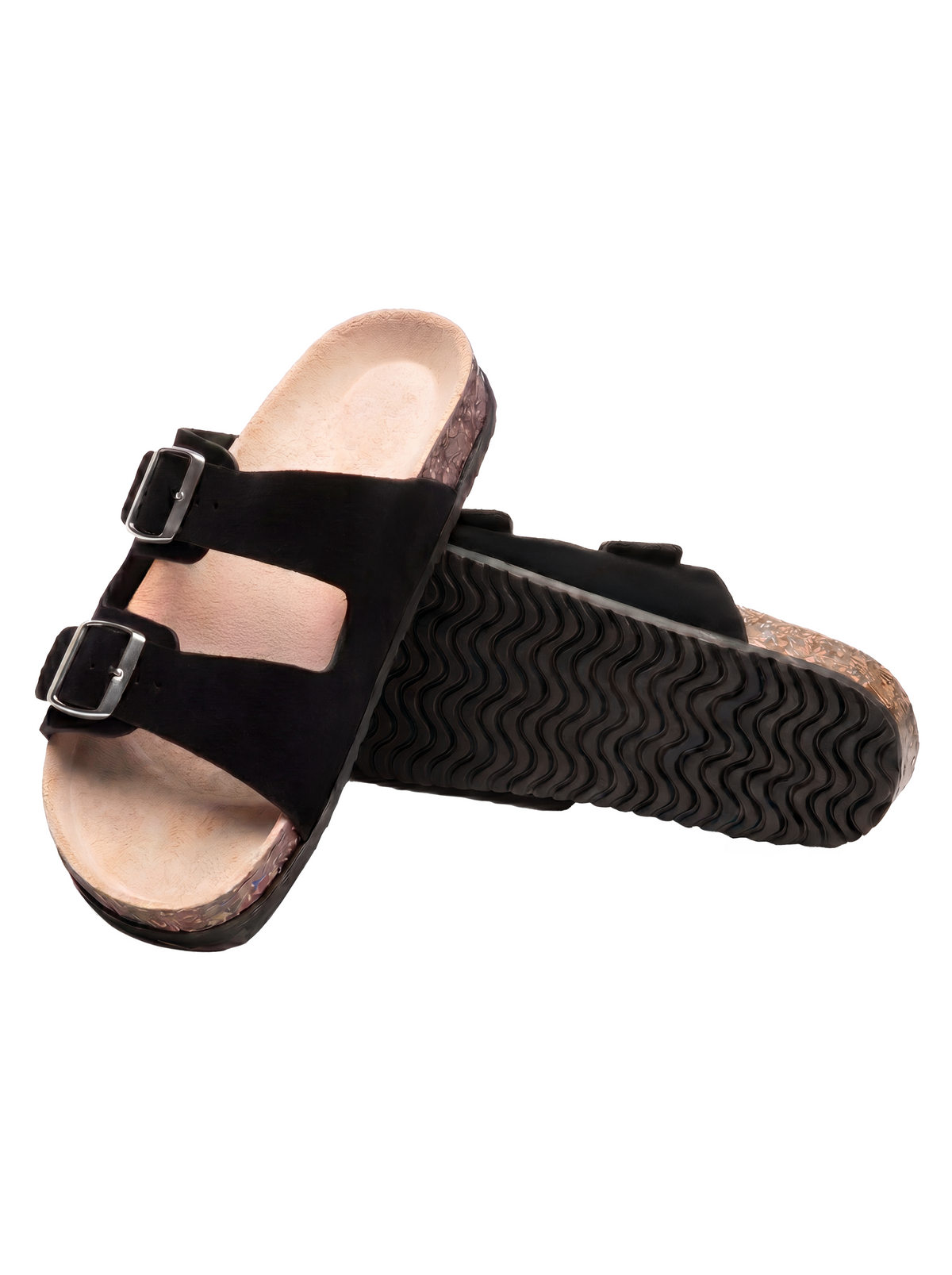 Sandale Ravello en velours vegan noir, vue de paire